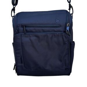 Travelon 13" Black Vinyl Anti-Theft Urban® N/S Tablet Messenger Crossbody Bag
